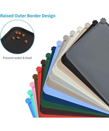 Audwud Silicone Waterproof Pet Feeding Mat - Anti-Slip Dog & Cat Bowl Mat 47x30 cm - Durable & Easy to Clean Black - Buy Online on GoSupps.com