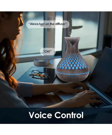 Smart Alexa Aroma Diffuser - 500ml Essential Oils Set App Control 7 Color LED Quiet Auto-Off Compatible with Alexa & Google Home - Buy Online on GoSupps.com