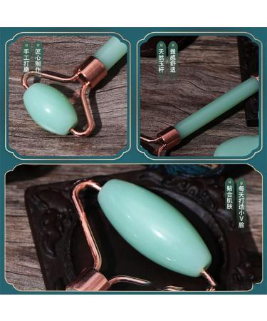 Natural Jade Roller Facial Massager Facial Eye Tendon Beauty Lift Firming face-Lift Set (Color : Dark Green) - Buy Online on GoSupps.com