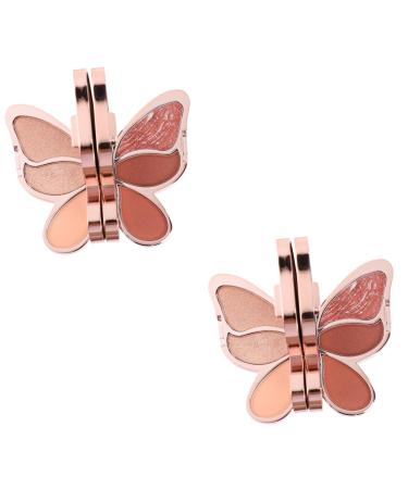 Healeved 2 Pcs Eyeshadow Palette Makeup Artist Must Haves Eyeshadow Powder Girl Cosmetic Matte Eye Shadow Abs 1 count (Pack of 1) As Shown 1x2pcs