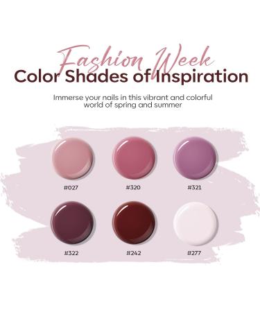 Modelones Polygel Nail Set - 6 Colors (Nude Pink Purple) | Quick Extension & Nail Art for Starters | Elegant Purple 15ml - International Shipping - Buy Online on GoSupps.com