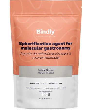 Bindly - sodium alginate in powder form - food thicketers and gelling agents - Spheronization agent for the molecular kitchen - 500 g - for direct and reverse spheronization