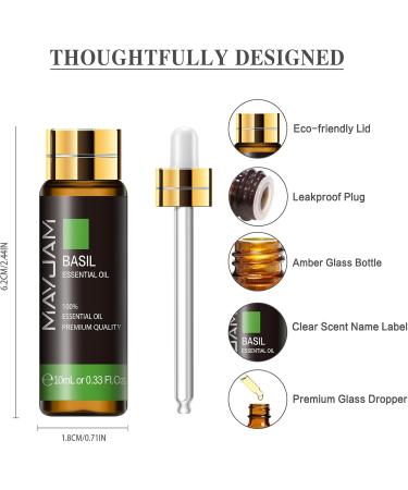 Buy MAYJAM Basil Essential Oil 10ML - Pure Basil Oil for Diffusers Humidifiers & DIY Projects - Freshen Up Your Home & Wardrobes! - Buy Online on GoSupps.com