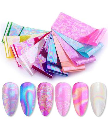 Besuso 10 Rolls Nail Foil Holographic Nail Art Foil Decals for Nails Fingernail Stickers - Buy Online on GoSupps.com