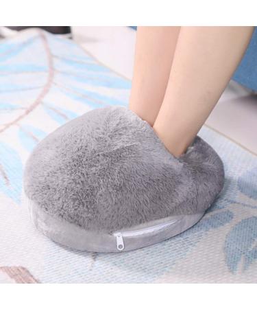 Serlium USB Foot Warmers | Soft Heated Slippers for Winter Office & Home Use - Gray - Buy Online on GoSupps.com