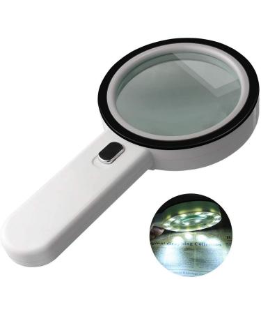 30X Handheld with Light 13 LED Illuminated Lighted High Clarity Magnifier for Reading Low Vision Books Pages Magazine Newspapers Maps Jewelry Better Life