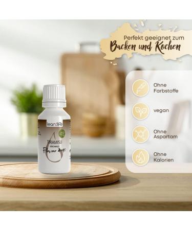 Lean:Life Tiramisu Flavor Drops 30ml - Sugar-Free Low-Calorie Aroma for Food | Buy Now! - Buy Online on GoSupps.com
