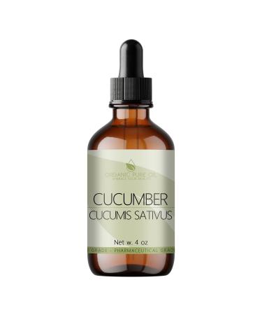 OPO Cucumber Seed Oil - 4 oz Glass & Dropper - 100% Pure Cold Pressed Unrefined Natural Non GMO Vegan Cleansing Moisturizing Hydrating Premium Grade A Extra Strength Hair Face Skin Body Nails Cuticles