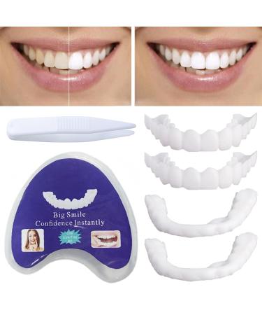 Fluktrix 2 pairs of cosmetic veneers teeth immediately brightening veneers teeth temporary smile prosthesis teeth artificial teeth at the top and below for men and women