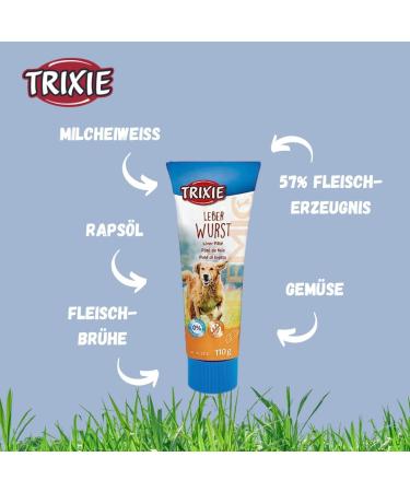 Trixie Premio Dog Liver Sausage 110g - Premium Gluten-Free Treats for Training (2 Pack) - Grain & Sugar Free Tasty Rewards - Buy Online on GoSupps.com