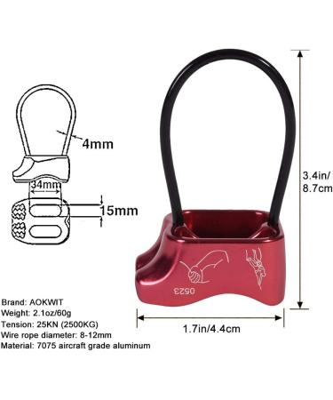 AOKWIT Professional 25KN Rappel ATC Belay Device Aluminum V-grooved Rock Climbing Belay Device Rappelling Descender Safety Equipment Red - Buy Online on GoSupps.com