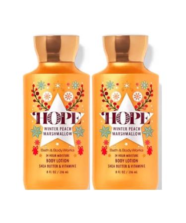 Bath & Body Works Winter Peach Marshmallow Super Smooth Body Lotion Sets Gift For Women 8 Oz -2 Pack (Winter Peach Marshmallow) - Buy Online on GoSupps.com