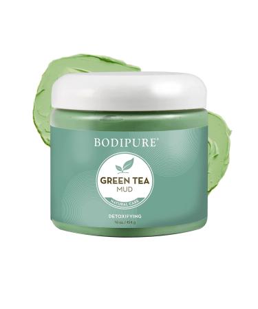 Bodipure Green Tea Body Mud Mask - Antioxidant-Rich Spa Quality Skin Hydrating Treatment 16oz - International Shipping Available - Buy Online on GoSupps.com