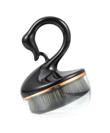 Housoutil Makeup Brush Flat Top Foundation Brush Buffing Brush Under Eye Concealer Brush Oval Foundation Brush Buffing Powder Brush Makeup Utensils Powder Foundation Brush Plastic 9X6.5X4.5CM Black