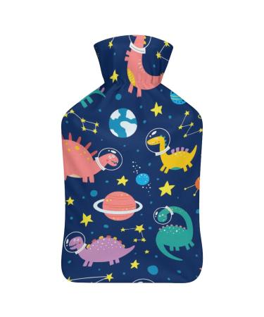 Space Dinosaur Hot Water Bottle With Cover Plush Bed Bottle Hand Warmer For Adults And Children 26.5X15.3cm