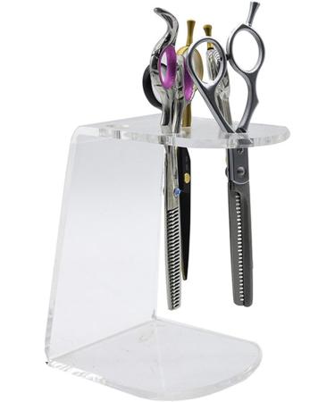 Kasmole Salon Shear Holder | Acrylic Hairdresser Scissor Holder | Groomer Scissors Rack 6- Clear Combs Storage Desktop Organizer for Stylists for Barber Shop Home - Buy Online on GoSupps.com