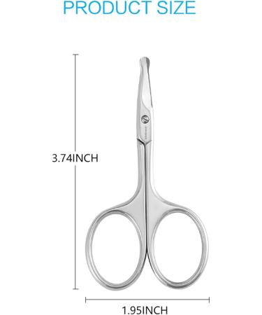 Jarvistar Premium Rounded Bent Nasal Scissors - Stainless Steel Facial & Nail Scissors for Men - 9.5 cm Ear & Hair Scissors - Bartscher Quality - Buy Online on GoSupps.com