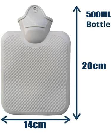 Buy Hot Water Bottle with Fluffy Cover - 500ml for Pain Relief & Cosy Nights | Durable Grey Design - Buy Online on GoSupps.com