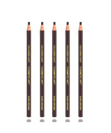 Waterproof Eyebrows Pencil Microblading Eyebrow Pen Supplies Pull Cord Peel-off Brow Pencil Create Long-Lasting Clear Wild Eyebrows (5 Dark Brown)