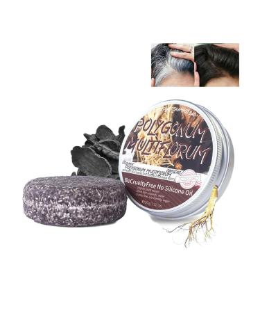 HADAVAKA Hair Darkening Shampoo Bar Grey Reverse Shampoo Bar Grey Hair Darkening Shampoo Man Grey Coverage Bar Shampoo Multiflorum for Hair Repair Black Soap For Men And Woman Grey Hair (1 piece)