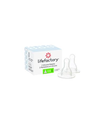 Lifefactory Baby Bottle Nipple - 2-Pack clear 2 Count (Pack of 1)
