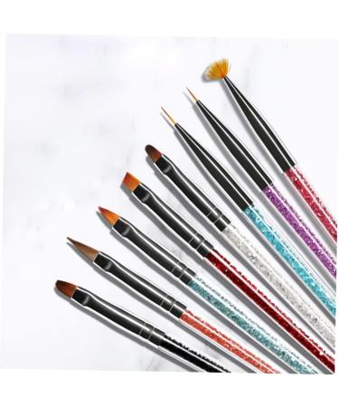 Ipetboom 1 Set Nail Painting Tools Powder Nail Brush Hair Bristles Nail Brush Round Flat Nail Brush Acrylic Nail Brush Glitter Manicure Pens Nails Brush Nail Art Pen Pull Wire Sector - Buy Online on GoSupps.com