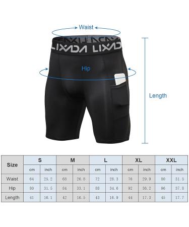 Lixada Men's Elastic Performance Sports Baselayer Shorts - Cool Dry Tights for Active Workouts | Large, A-Black/Grey/White - Buy Online on GoSupps.com