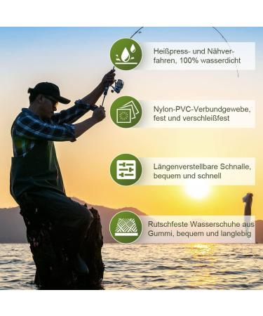 ANSOBEA Waders for Men - Waterproof Fishing Pants with Boots Neoprene 70D Nylon Ideal for Fishing Farms & Construction (Size 42/43L Green) - Buy Online on GoSupps.com