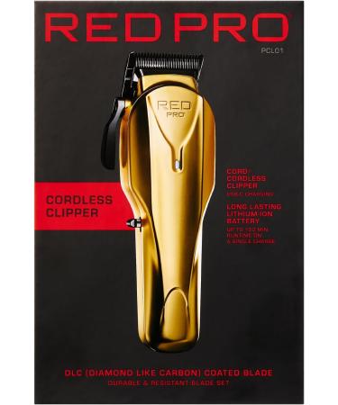 RED Pro Professional Cordless Hair Clipper for Men - Rechargeable Electric Hair Clipper Set with 150 Min Battery 6 Guide Combs - Matte Gold - Buy Online on GoSupps.com