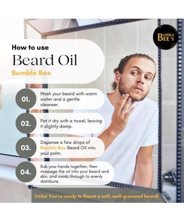BUMBLE BEE Premium Organic Beard Oil for Men - Argan Olive & Jojoba for Luxurious Beard & Mustache Care - International Shipping Available - Buy Online on GoSupps.com