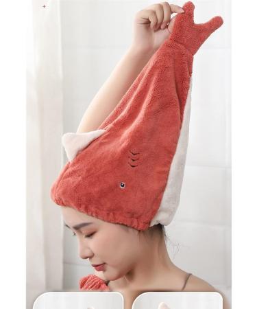 Microfiber Hair Towel Set for Mother & Daughter | Pink Fish Quick-Dry Soft Absorbent Hair Turbans - 2 Pieces - Buy Online on GoSupps.com