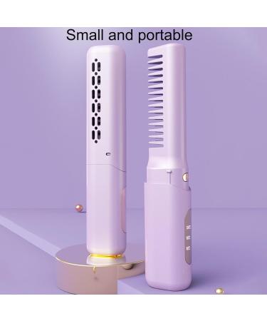 Buy Cordless Electric Hair Straightening Brush - 2-in-1 Anti-Scald Styling Tool for Men & Women Travel-Friendly - Buy Online on GoSupps.com