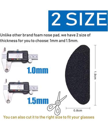 12 Pairs Non-Slip D-Shaped Glasses Nasal Pads | Anti-Slip Foam Nose Pads for Sunglasses & Glasses - 1.0mm Black - Buy Online on GoSupps.com