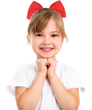 2 Pieces 8 Inch Large Ribbon Bows Hair Ties School Girls Red Ribbon for Hair Ponytail Holders Hair Styling Accessories (Red) - Buy Online on GoSupps.com