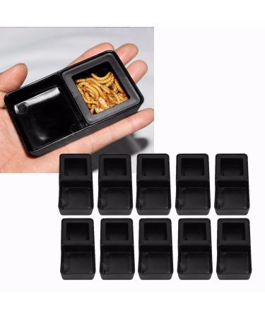 10Pcs Reptile Feeder Dish Amphibians Double Food Water Bowl Anti-esHate Worm Feeding Basin for Tortoise Gecko Snakes Lizard Spider