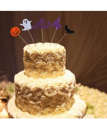 misppro 5 Sets Happy Halloween Cupcake Toppers Food Picks Pumpkin Wizard Bat 5/Set - Buy Online on GoSupps.com