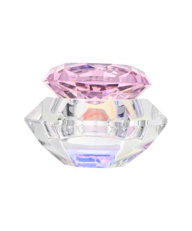 NUSITOU 1pc Nail Art Crystal Cup Mini Dappen Dish Glass Containers Glass Nail Art Cup Clear Container with Lid Glass Dappen Cup Small Containers with Lids Liquid Crystal Art Glass Love Cup 7.5x6cm Pink