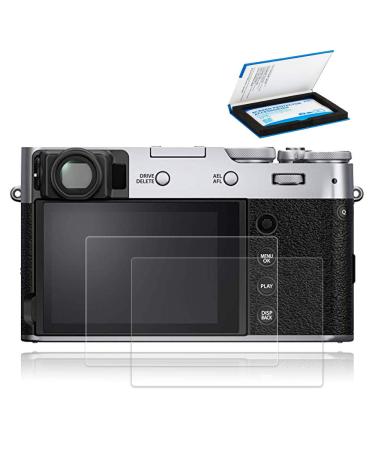 2 Pack Camera Screen Protector for Fujifilm X100V X-T4 X-E4 Camera, Ultra-Thin Anti-Fingerprint Anti-Scratch 9H Hardness 2.5D Rounded Edges Tempered Glass Protector