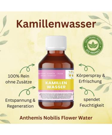 Chamomile Water Organic 100 naturally pure Anthemis nobilis Flower Water facial water and body spray vegan alcoholfree without additives Nakobe 250 mlx2 2 pieces 1er Pack - Buy Online on GoSupps.com