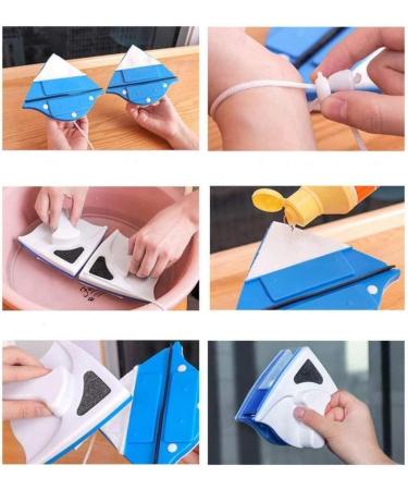 Double-Sided Magnetic Window Cleaner Wiper Brush Useful Glass Surface Cleaning Tool - Buy Online on GoSupps.com