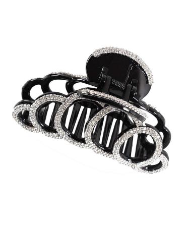 Voarge hair clip hair clip hair clip acrylic hair gripper style monochrome ponytail hair clip hair clips rhinestone clay clip strong hair clip pine pin for thick hair (black)