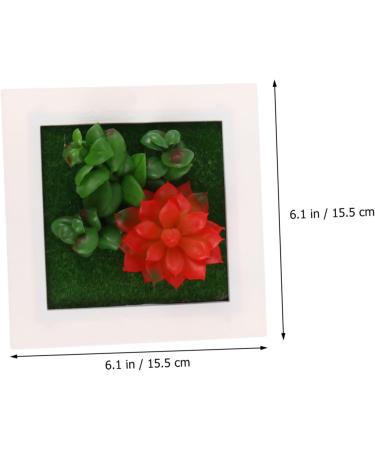HOMSFOU 1pc Plant Photo Frame Plants Picture Frames Home Decor Succulent Plant Housewarming Gift Artificial Succulent Wall Art Plant Photo Frame Wall Household Plastic Red 15.5X15.5CM - Buy Online on GoSupps.com