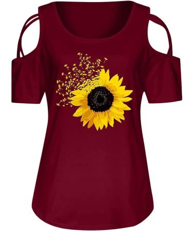 Women's Cold Shoulder O-Neck Blouse - Summer Casual Loose Top - X-Large - Buy Online on GoSupps.com