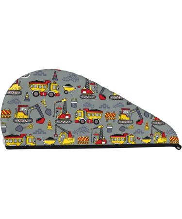Funny Construction Microfiber Hair Towel - Soft Super Absorbent Quick Dry Wrap for Women | Ideal for Long Curly & Thick Hair - Buy Online on GoSupps.com