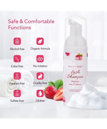 Buy Eyelash Shampoo for Extensions - 60ml Foaming Cleanser | SP-Caomei Strawberry Makeup Remover - Buy Online on GoSupps.com