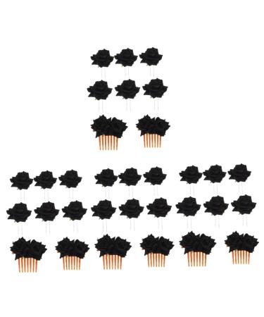 Beavorty 4 Sets rose hair clip rose hair clips for women rose hairpin for women Hair Side Combs floral hair clip bride accessories Bride Hairpin iron rose color Miss Red rose