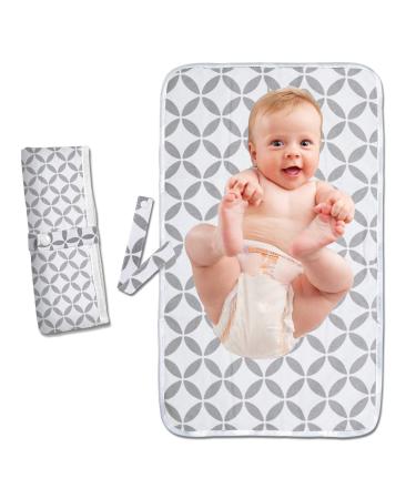 Foldable Travel Changing Mat Portable Baby Change Mat Waterproof Travel Changing Mat for Home Travel Outside (O-White)
