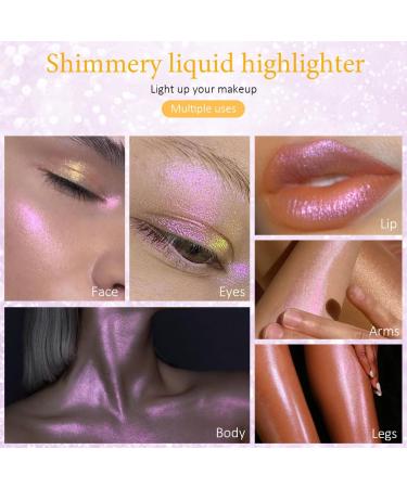EVPCT Mermaid Pink Highlighter - Iridescent Liquid Glitter for Face & Body | Waterproof & Long Lasting Festival Makeup | 0.21 Fl Oz - Buy Online on GoSupps.com