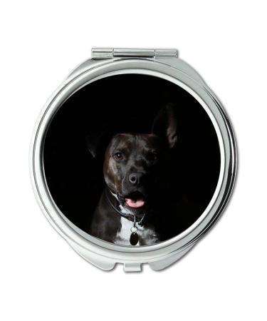 YENDOSTEEN Mirror Compact Mirror Animal Dog Black Canine Pet Gloomy Dark Portrait Pocket Mirror portable mirror