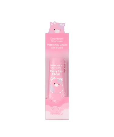 TONYMOLY x Squishmallows Patty Keychain Strawberry Shortcake Lip Gloss - Sheer Pigmented Glossy Lip Stain Hydrating Nourishing High Shine Non-Sticky Tinted Pink 11ml Strawberry Patty